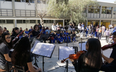 Grupo de Cámara de nuestra Orquesta Sinfónica en Liceo Esmeralda